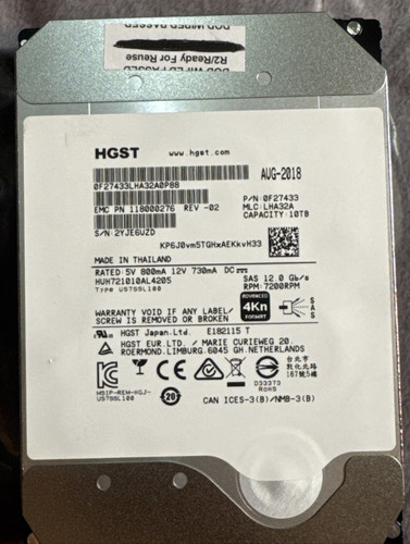 Hgst 10tb sas - sas, 12gb/s
